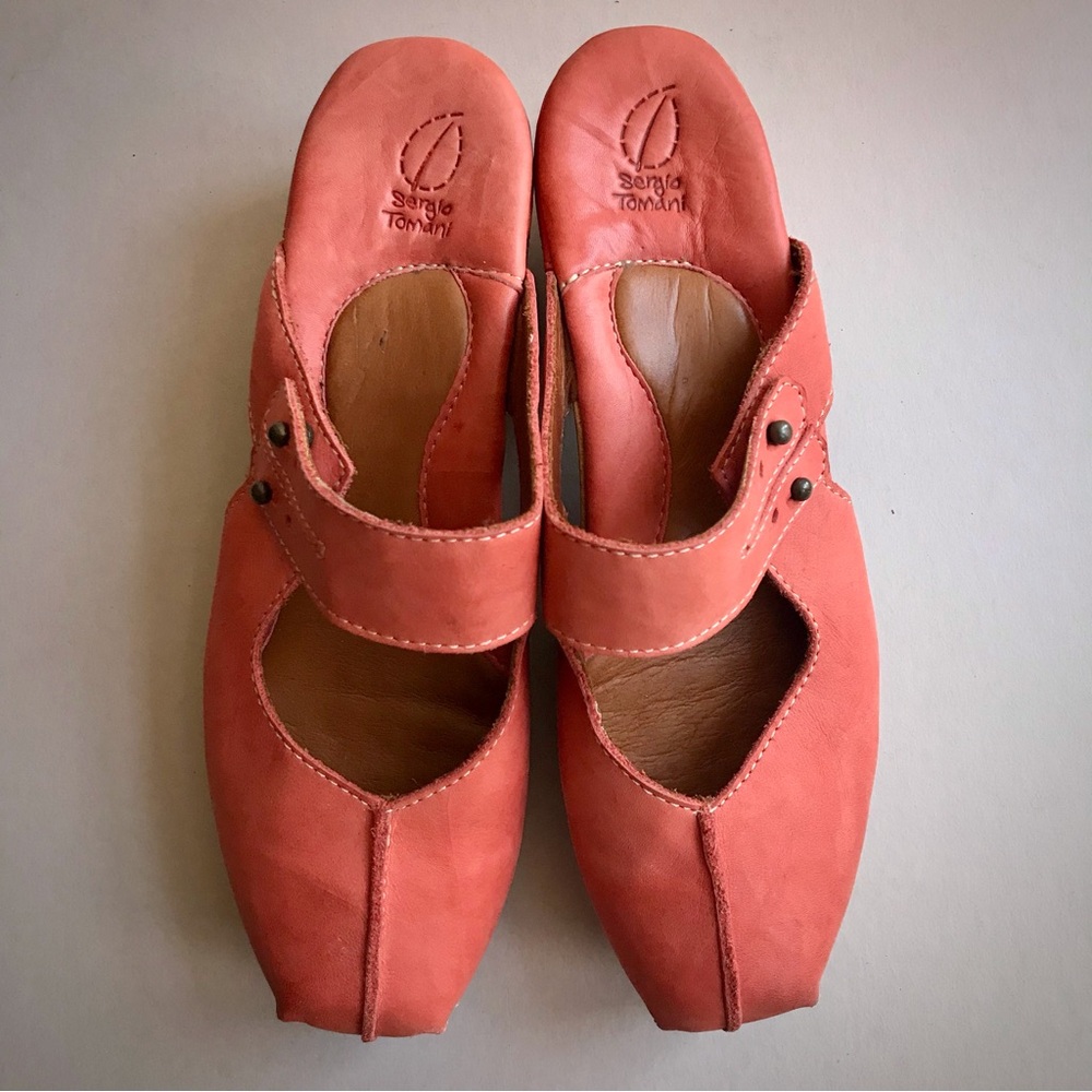 Sergio Tomani Shoe 41 S-10 Leather Mule Clog